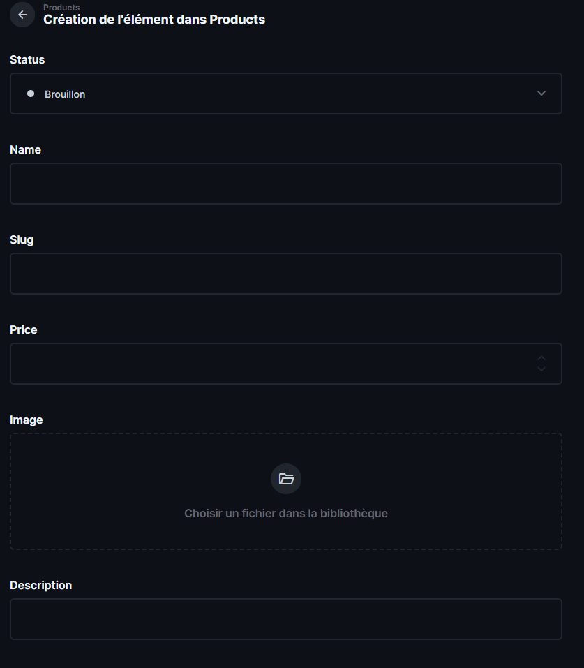 Modification du prix d'un produit